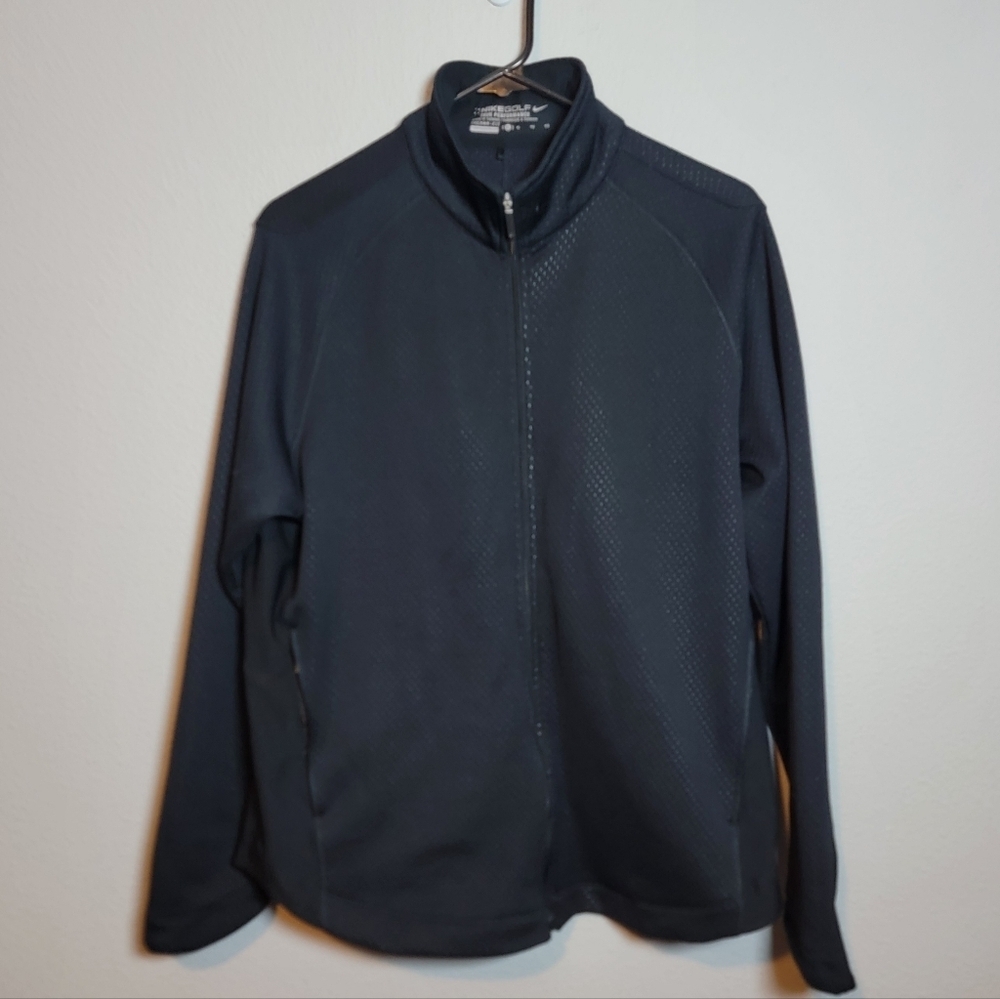 Nike Golf Women's XL Therma-Fit Tour Performance Jacket Black Full Zip Golfcore